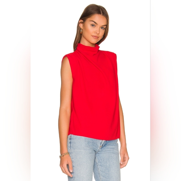 NEW Amanda Uprichard X Revolve Sleeveless Fabienne Top – Crimson Red – Sz Med - Picture 4 of 5